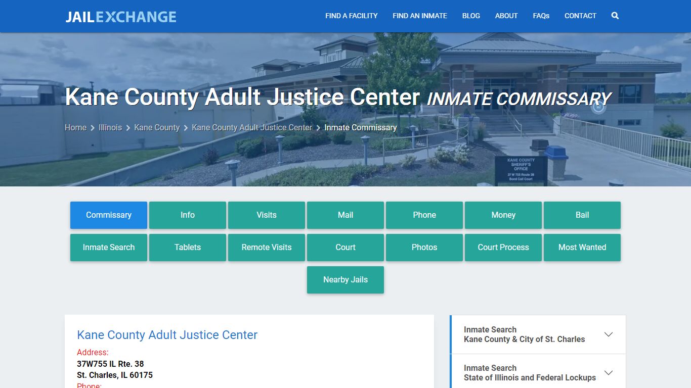 Kane County Adult Justice Center Inmate Commissary - Jail Exchange
