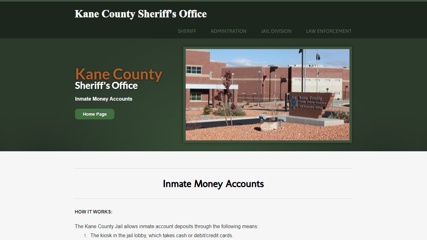 Inmate Money Accounts - Kane County Sheriff's Office
